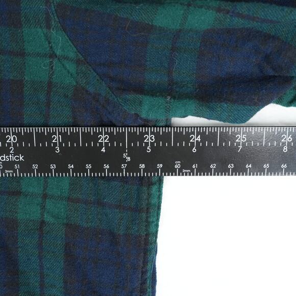 Vtg Boston Traders Shirt Mens L Green Plaid Flannel Grunge Cabincore Heritage - Picture 9 of 11